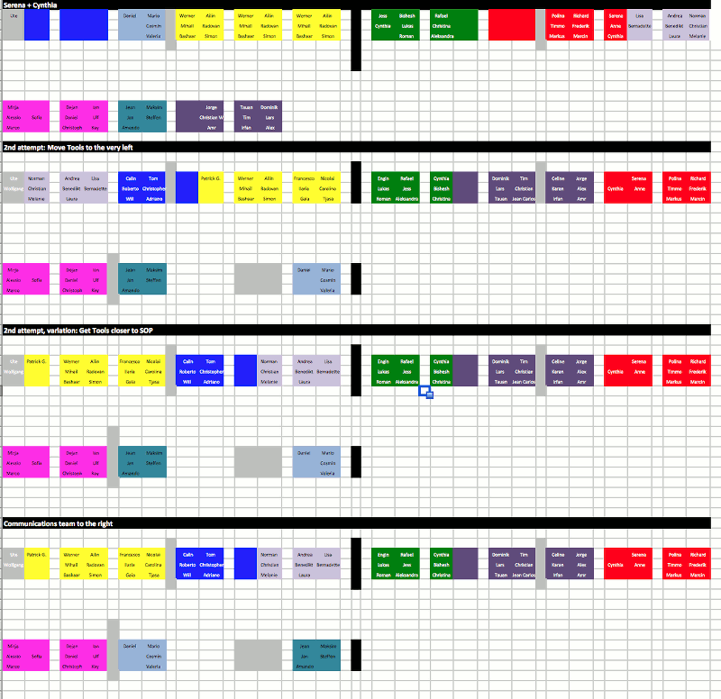 Seating chart versions